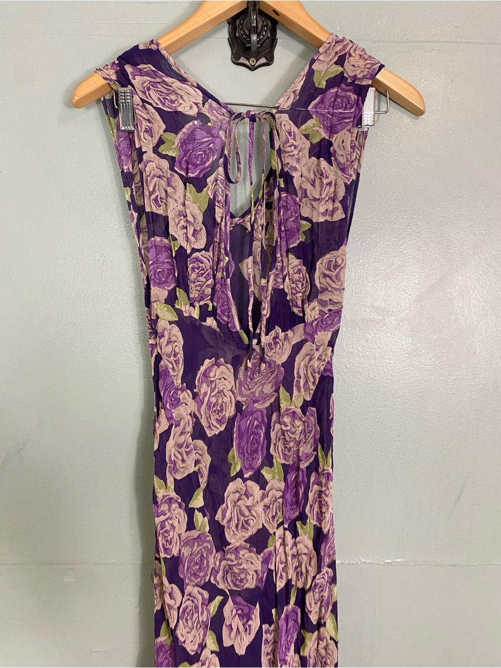 Free People Rose Garden Maxi Dress Purple Ombre Floral Size 4 MISSING SLIP DRESS - Picture 6 of 7